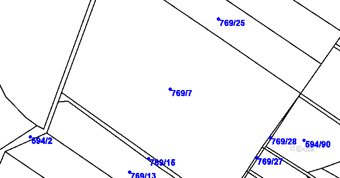 Parcela st. 769/7 v KÚ Paseky u Písku, Katastrální mapa