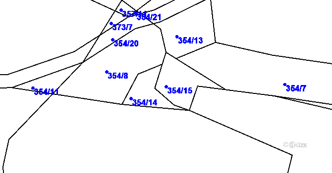 Parcela st. 354/15 v KÚ Paseky u Písku, Katastrální mapa