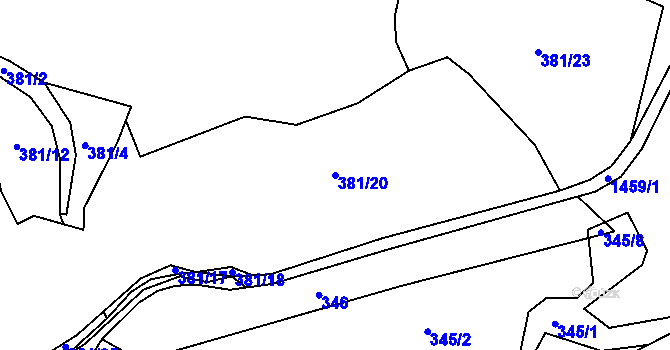 Parcela st. 381/20 v KÚ Paseky u Písku, Katastrální mapa