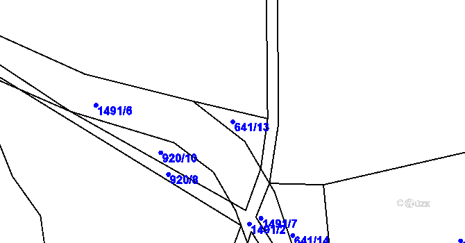 Parcela st. 641/13 v KÚ Paseky u Písku, Katastrální mapa