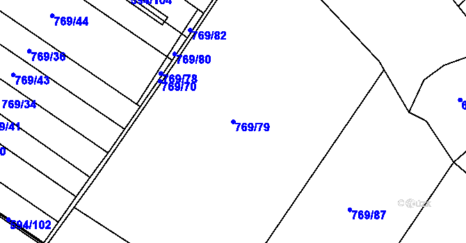 Parcela st. 769/79 v KÚ Paseky u Písku, Katastrální mapa
