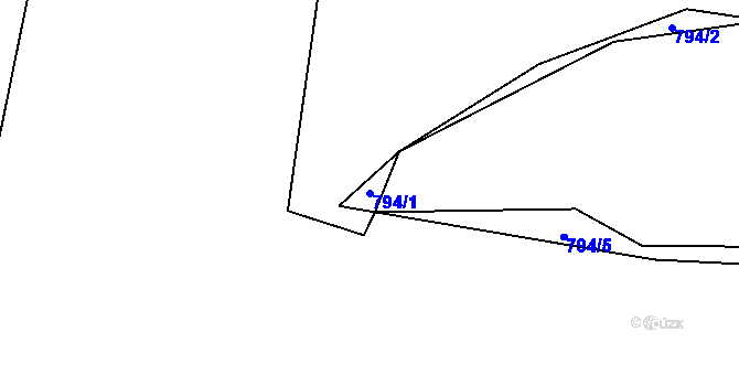 Parcela st. 794/1 v KÚ Paseky u Písku, Katastrální mapa