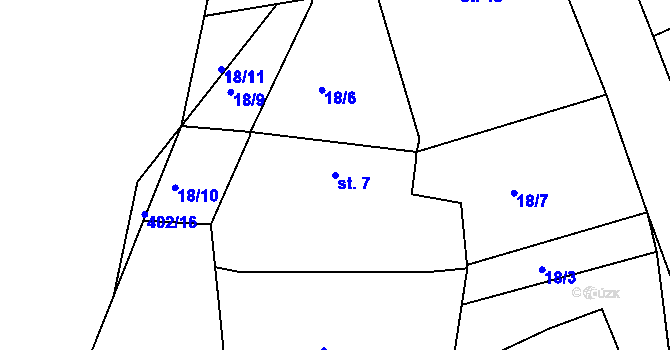 Parcela st. 7 v KÚ Tálín, Katastrální mapa