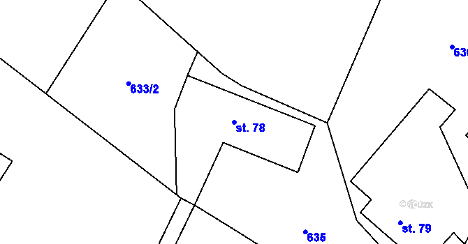Parcela st. 78 v KÚ Tálín, Katastrální mapa