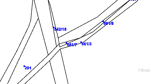 Parcela st. 561/3 v KÚ Tálín, Katastrální mapa