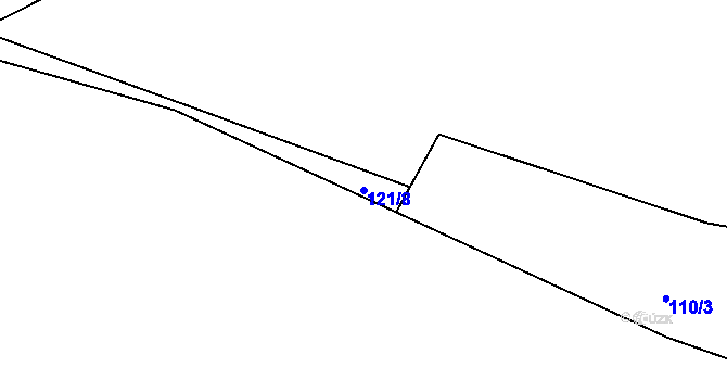 Parcela st. 121/8 v KÚ Tálín, Katastrální mapa