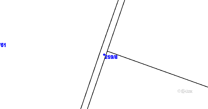 Parcela st. 259/8 v KÚ Tálín, Katastrální mapa