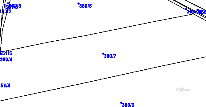 Parcela st. 360/7 v KÚ Tálín, Katastrální mapa