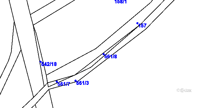 Parcela st. 561/8 v KÚ Tálín, Katastrální mapa