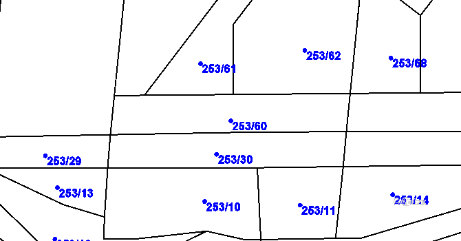 Parcela st. 253/60 v KÚ Tálín, Katastrální mapa