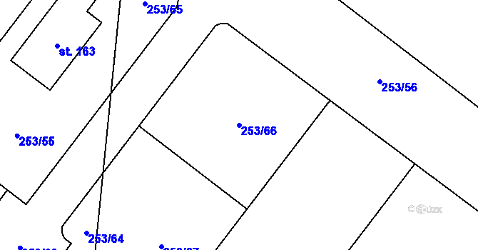Parcela st. 253/66 v KÚ Tálín, Katastrální mapa