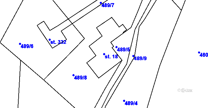 Parcela st. 18 v KÚ Tanvald, Katastrální mapa