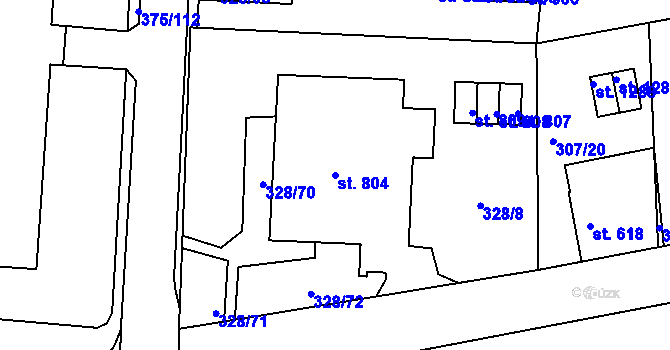 Parcela st. 804 v KÚ Tanvald, Katastrální mapa