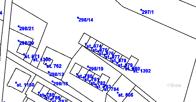 Parcela st. 976 v KÚ Tanvald, Katastrální mapa