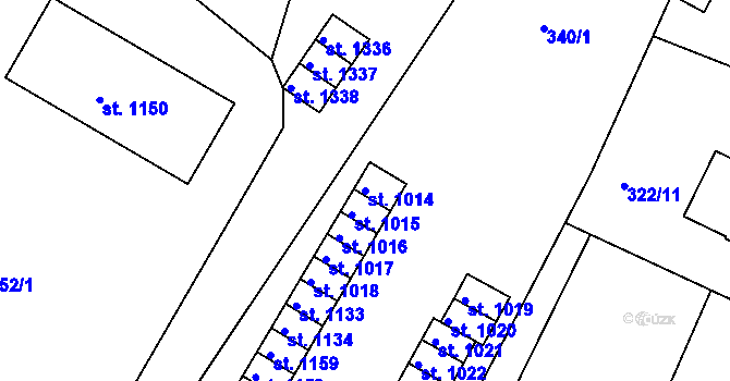 Parcela st. 1014 v KÚ Tanvald, Katastrální mapa