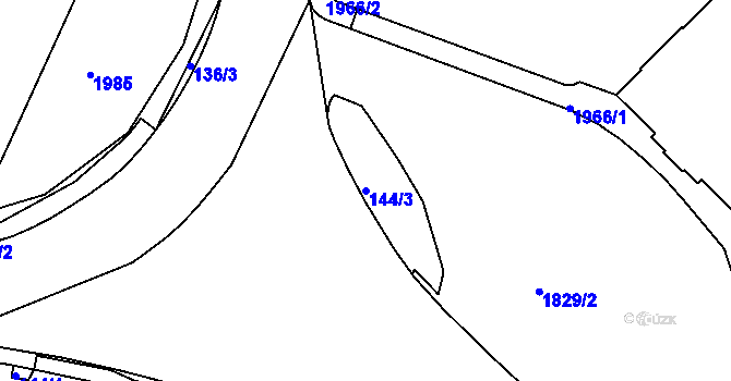 Parcela st. 144/3 v KÚ Tanvald, Katastrální mapa