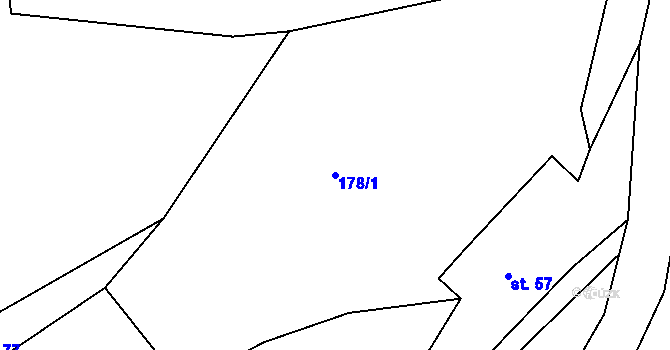 Parcela st. 178/1 v KÚ Tanvald, Katastrální mapa