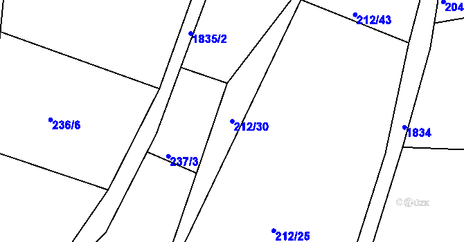Parcela st. 212/30 v KÚ Tanvald, Katastrální mapa