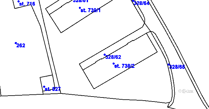 Parcela st. 328/62 v KÚ Tanvald, Katastrální mapa