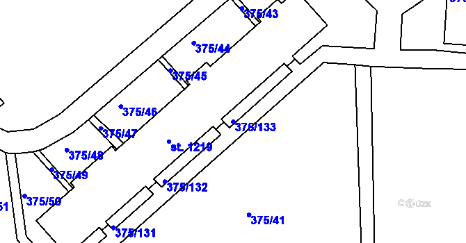 Parcela st. 375/133 v KÚ Tanvald, Katastrální mapa