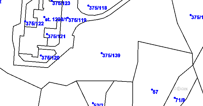 Parcela st. 375/139 v KÚ Tanvald, Katastrální mapa