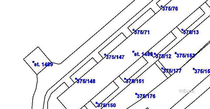 Parcela st. 375/147 v KÚ Tanvald, Katastrální mapa