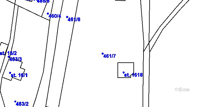 Parcela st. 461/7 v KÚ Tanvald, Katastrální mapa