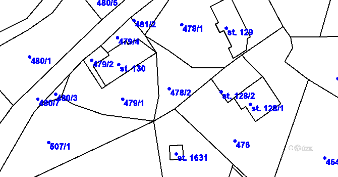 Parcela st. 478/2 v KÚ Tanvald, Katastrální mapa