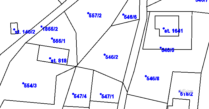 Parcela st. 546/2 v KÚ Tanvald, Katastrální mapa