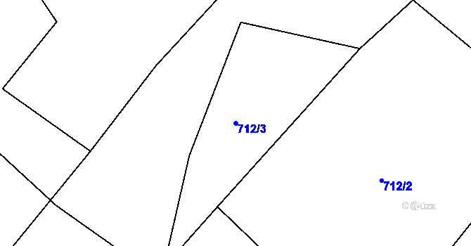 Parcela st. 712/3 v KÚ Tanvald, Katastrální mapa