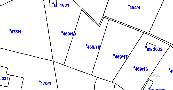 Parcela st. 469/18 v KÚ Tanvald, Katastrální mapa