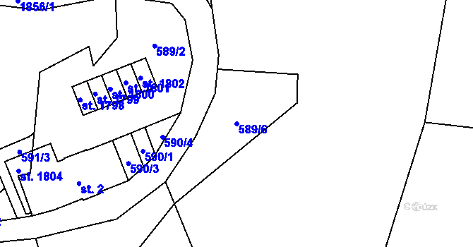 Parcela st. 589/6 v KÚ Tanvald, Katastrální mapa