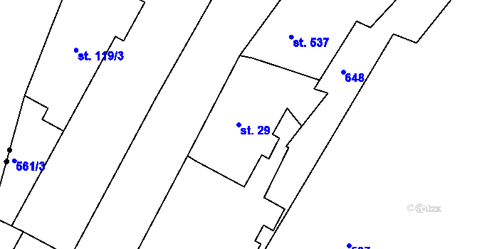 Parcela st. 29 v KÚ Šumburk nad Desnou, Katastrální mapa