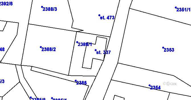 Parcela st. 337 v KÚ Šumburk nad Desnou, Katastrální mapa