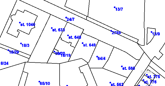 Parcela st. 649 v KÚ Šumburk nad Desnou, Katastrální mapa