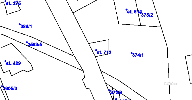 Parcela st. 712 v KÚ Šumburk nad Desnou, Katastrální mapa