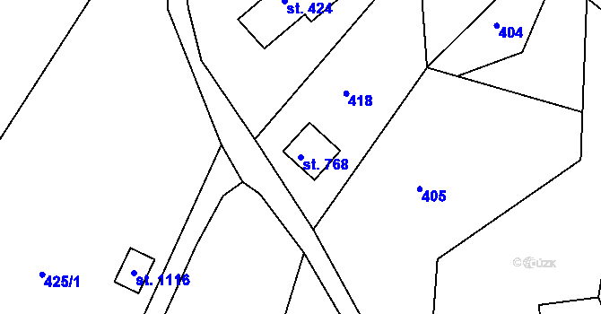 Parcela st. 768 v KÚ Šumburk nad Desnou, Katastrální mapa