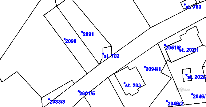 Parcela st. 782 v KÚ Šumburk nad Desnou, Katastrální mapa
