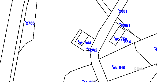 Parcela st. 944 v KÚ Šumburk nad Desnou, Katastrální mapa