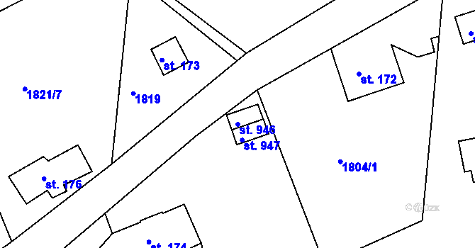Parcela st. 946 v KÚ Šumburk nad Desnou, Katastrální mapa