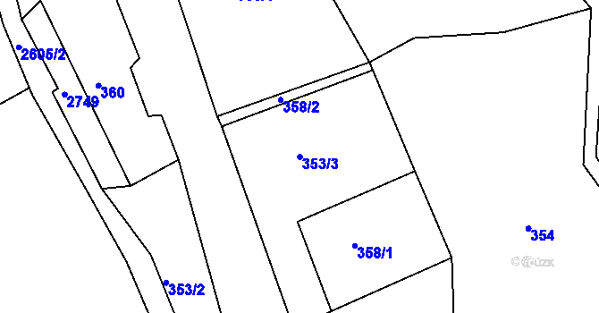 Parcela st. 353/3 v KÚ Šumburk nad Desnou, Katastrální mapa