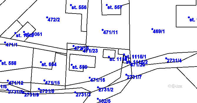 Parcela st. 471/22 v KÚ Šumburk nad Desnou, Katastrální mapa