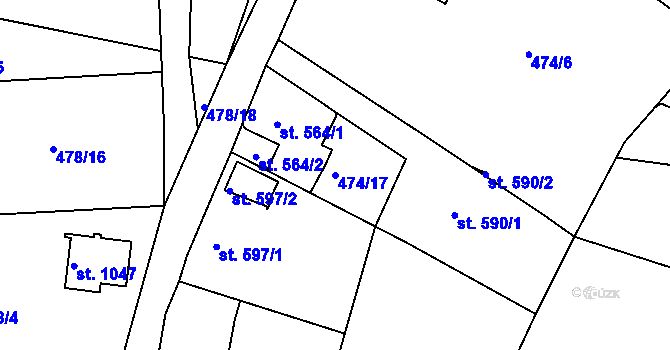 Parcela st. 474/17 v KÚ Šumburk nad Desnou, Katastrální mapa