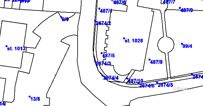 Parcela st. 487/5 v KÚ Šumburk nad Desnou, Katastrální mapa