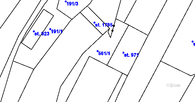 Parcela st. 561/1 v KÚ Šumburk nad Desnou, Katastrální mapa