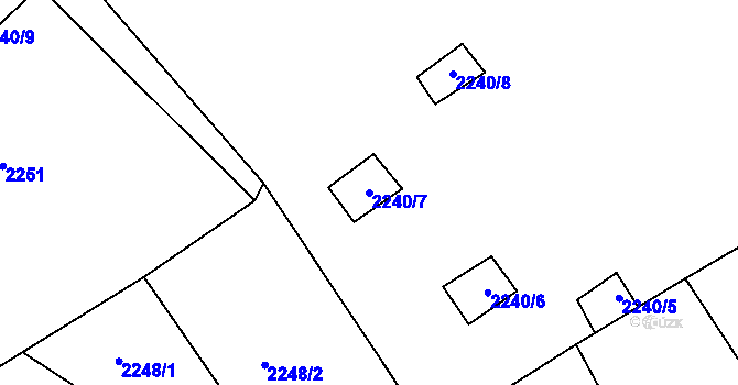 Parcela st. 2240/7 v KÚ Šumburk nad Desnou, Katastrální mapa