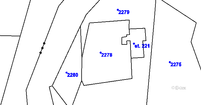 Parcela st. 2278 v KÚ Šumburk nad Desnou, Katastrální mapa