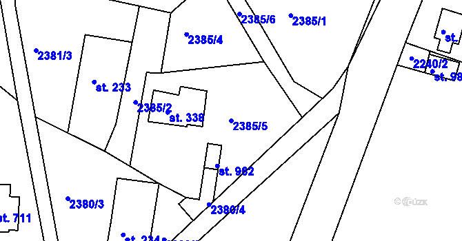 Parcela st. 2385/5 v KÚ Šumburk nad Desnou, Katastrální mapa