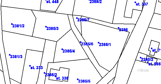 Parcela st. 2385/6 v KÚ Šumburk nad Desnou, Katastrální mapa