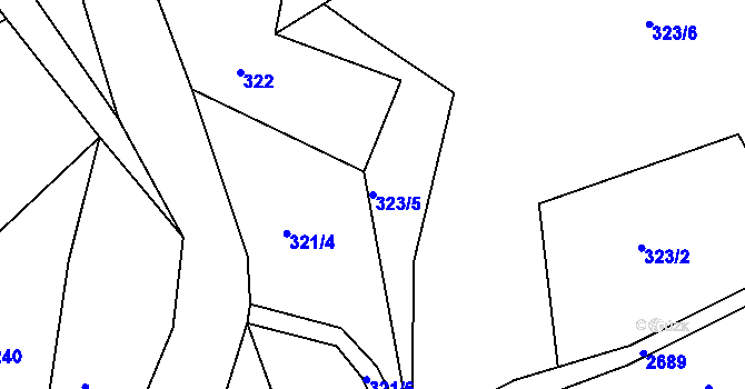 Parcela st. 323/5 v KÚ Šumburk nad Desnou, Katastrální mapa